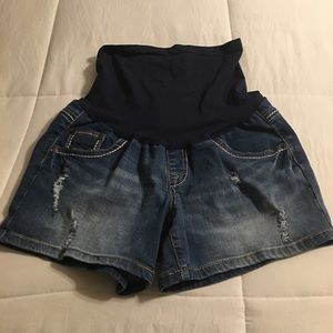 Indigo Blue Maternity Jean Shorts Sz XL